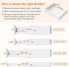 Lifewit 4 Pack 4" High Drawer Dividers 28 -43.5cm/11-17" Adjustable Kitchen Drawer Organiser, Expandable Drawer Dividers Separator for Clothes in Bedroom/Bathroom/Office Organisation & Storage White