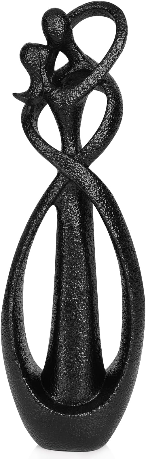 Trycooling Kissing Lovers Statue Abstract Sculpture Resin Statues for Home Decor Modern Home Office Desktop Shelf Bookshelf Decor (Black, Large)