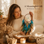 AWLEE Dream Catchers Tree of Life with Handmade Feather Blue Dreamcatcher for Kids Boys Bedroom Wall Hanging Decor Nursery Wall Art Ornament Craft Decoration