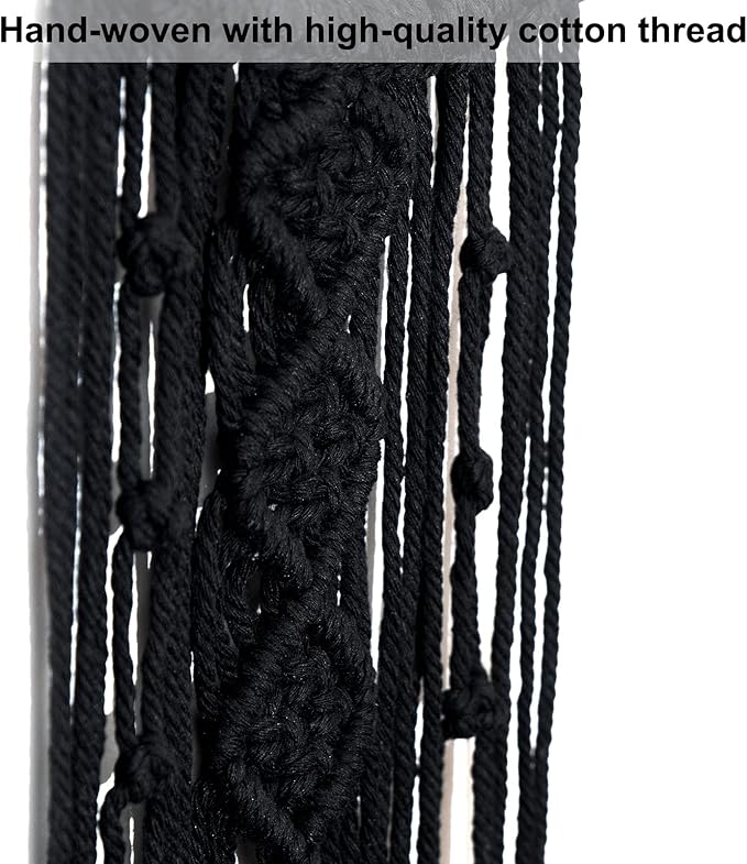 MOONFLY Black Moon Dream Catcher with Handmade Woven Cotton Macrame Wall Hanging Boho Home Decoration Ornament Craft Gift