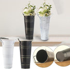 Metal Umbrella Stand Standing Umbrella Holders Bin Canes , Perfect for Entryway and Porch Use, Ideal Organizer for Home and Office Rustic Floral Bucket Floor Vase for Entryway Porch Indoor (black)