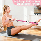 Upgraded Multifunction Pedal Resistance Band with Handle, 3 Tube Adjustable Resistance Bands for Abdomen, Waist, Arm, Core/ABS, Leg Workout - Sit Up Exercise Equipment for Women