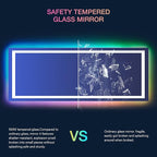LOAAO 84"X40" LED Bathroom Mirror with Lights, Anti-Fog, Dimmable, RGB Backlit + Front Lighted, Bathroom Vanity Mirror for Wall, Memory Function, Waterproof, Tempered Glass