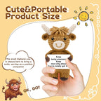 DAFURIET Handmade Positive Crochet Highland Cow, Emotional Stuffed Animal Doll Gifts for Women/Men, Cute Birthday Graduation Present for Friend, Coworker, Son, Daughter