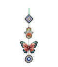 Decorative Bird Mobile Wall Hanging, Colorful Swallow Design with Flowers, Traditional Tattoo Style Art (Butterfly_Hanging_D_1)