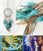 MEXIDAWN 3 Pack DIY Feather Dream Catcher Kits Turquoise Wall Hanging Boho Decor Handmade Dream Catcher for Adults