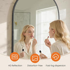 Sweetcrispy 31"x32" Arched Black Bathroom Mirrors for Wall, Bathroom Mirrors for Over Sink, Metal Framed with HD Shatter-Proof Glass for Entryway, Living Room, Bedroom