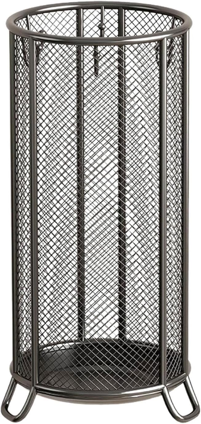 Umbrella Storage Rack Freestanding Organizer Umbrella Rack Stand Decorative Storage Bin Iron Waterproof Multifunctional Suitable for Office Entryway, Black