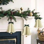 9PCS Mini Christmas Bell Ornament - Paper Hanging Jingle Bells Ornament for Christmas Tree Boho Paper Hanging Decorations for Xmas Holiday DIY Home Decor