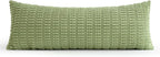 MIULEE Pack of 1 Spring Sage Green Long Body Lumbar Decorative Throw Pillow Cover 14x36 Inch for Bed Couch Sofa Living Room Soft Boho Pillow Cover Modern Farmhouse Home Decor