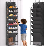 VERONLY Over the Door Shoe Organizer, Hanging Shoe Rack for Closet with 16-20 Pairs Capacity, Foldable Storage for Shoes, Boots, Sneakers, for Dorm Room, Apartment, Small Spaces（Black