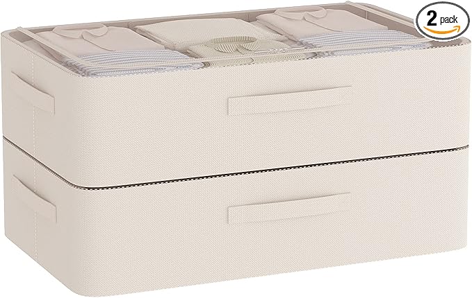 Under Bed Storage Bins Frame Storage Box Oxford Fabric Sturdy Underbed Container Foldable Stackable Large Capacity Clothes Organizer