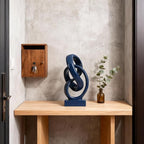 DOVDOV Abstract Blue Knot Sculpture, Geometric Decorative Statue, Blue Decor for Living Room Coffee Table Bookshelf Top, Office TV Cabinet Entryway Table Top Decor.