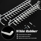 Gisafai 4 Pcs Tie Rack Organizer Wall Mounted Belt Holder Rack for Closet with Rubber Tips 100 Hooks in Total Hanging Organizer Hanger for Ties, Belts, Scarves, Jewelry, Necklaces