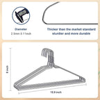 SPECILITE Wire Metal Clothes Hangers Bulk 200 Pack for Standard Size Suits, Coats, Shirts, Pants, Skirts, Space Saving, Non Slip,16 Inch 12 Gauge Ultra Thin, Silver