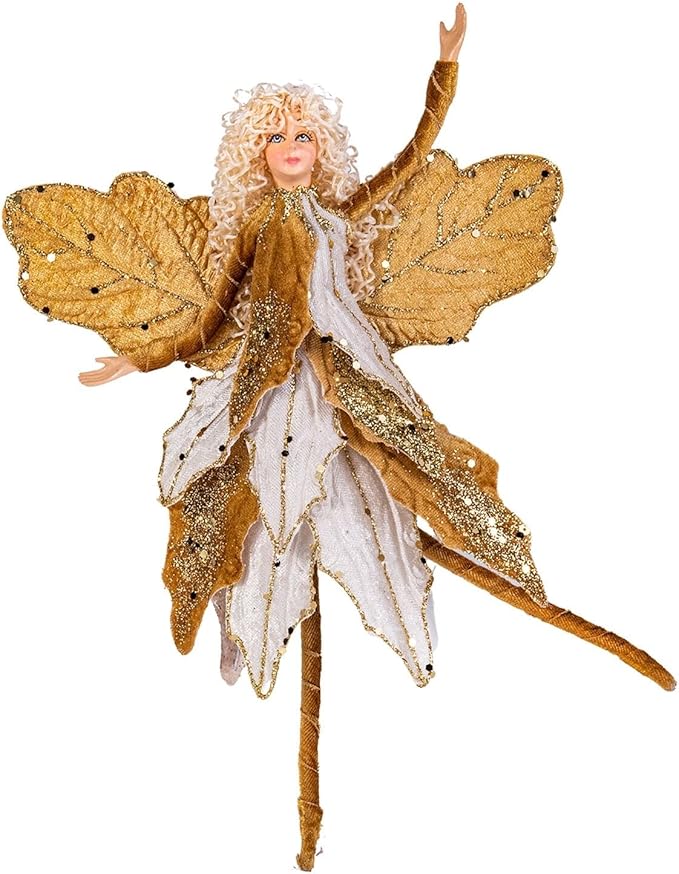 STP GOODS Christmas Decor Collectible Doll 12" Figurine for Home Decor & Holiday Posable Fairy Doll Indoor Christmas Fairy Christmas Seasonal Decoration Collectible Christmas Doll (Fairy in Red)