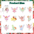 Cheereveal 24pcs Wooden Hanging Ornaments for Christmas Tree, Colorful Fairy Pendant Embellishments DIY Crafts for Door Wall Room Decor, Wood Decorations Supplies
