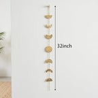 opulinea 32 Inch Hammered Gold Moon Phase Metal Wall Decor, Celestial Hanging Wall Sculpture, Boho Lunar Wall Art for Bedroom, Living Room, Bathroom, Apartment