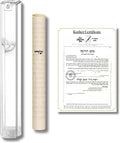 SURI Mezuzah with Kosher Scroll for Door | Certified 4-Inch Hand-Written Kosher Scroll by a Certified Jewish Rabbi (Sofer Stam) and Elegant Transparent 5-Inch Mezuzah Case | Made in Israel