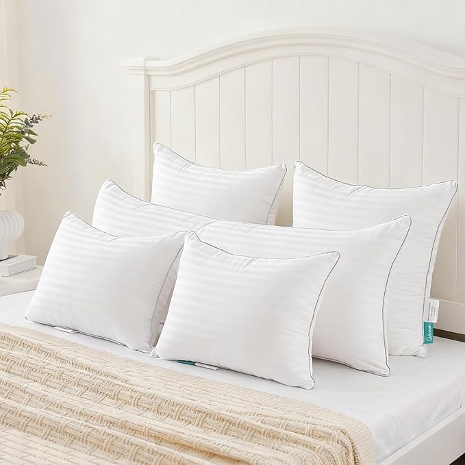 Oubonun 12 x 16 Throw Pillow Inserts, Firm and Fluffy Decorative Pillows for Couch Bed Sofa with Soft Cotton Cover White Cushion with Down Alternative Pack of 2