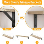 YGEOMER Floating Shelves for Wall, 23in Light Carbonized Brown Wall Shelves for Living Room, Bathroom, Bedroom, Kitchen, Home Decor (Set of 4)