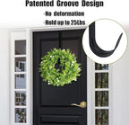 GameXcel 2 Pcs 15" Wreath Hanger for Front Door - Large Wreath Metal Hook for Christmas Wreath Over The Door Hanger - Black