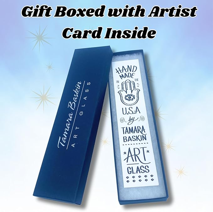 Sparkling Art Glass Mezuzah - Easy Mount Indoor or Outdoor - Weatherproof Metal Case - Gift Box and Non-Kosher Scroll Included - Hand Made in USA - Guaranteed for Life! (Cherry Red)