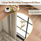Dewfig Arched Full Length Mirror,64"x20" Gold Mirror with Stand, Full Body Mirrors for Leaning Against or Wall Mounted, Large Floor Mirrors for Bedroom, Living Room, Gold
