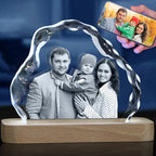 3D Crystal Photo,Anniversary Personalized Gift for Women, Wife, Mom,Husband,Grandma.Customized Birthday,Memorial Gifts,Custom Photo in Crystal