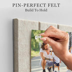 Large Cork Board Strips for Wall, 36" x 24" Bulletin Board, 6 Pack Fabric Wall Tiles with Pushpins, Adhesive Cork Board for Office, Sound Absorbing Bulletin Board Set for Home Music Class, Warm White
