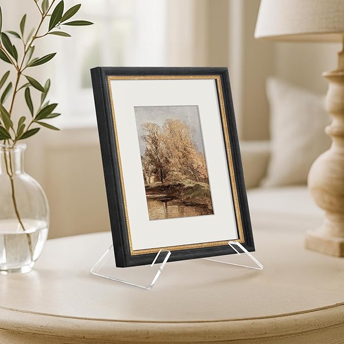Americanflat Acrylic Easel Stand - 8" Tabletop Easel and Plate Stand - Lightweight Display Holders for Photos, Cards, Frames, Books, Magazines, Albums - Home or Office Decor