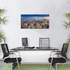 New York City Wall Art NYC Skyline Pictures Wall Decor for Office Living Room Manhattan Skyline Poster Modern Skyscraper Canvas Prints New York City Building Scenic Cityscape Artwork Decoration 20x40"