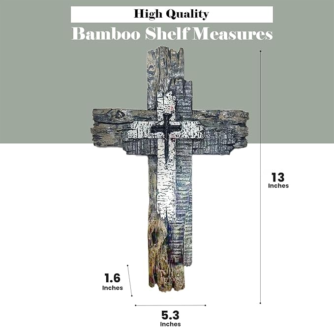 Taprion Modern Rustic Wall Cross Christian Cross Wall Decor - Brown Wood Tones Wall Art for Home Decor