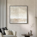 Framed Neutral Abstract Wall Art, Modern Beige and Cream Canvas Prints Artwork for Walls, Contemporary Minimalist Square Pictures for Living Room Bedroom Dining Room Hallway Office Wall Decor 30x30 In