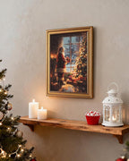 VIYYIEA Vintage Gold Framed Wall Art for Living Room, Christmas Canvas Prints Home Decor, Oil Painting Picture, Bedroom Wall Decor Gifts for Friends or Family -【Giving Gifts】-(16L x 12W)
