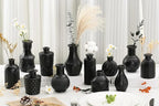Mini Bud Vases As Wedding Centerpieces for Tables,Clear Bud Vases for Flowers,Small Flower Vases Suitable for Birthday Party,Anniversary,Wedding Reception,Baby Shower (Matt Black, 12PCS)
