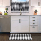 Sweet Home Collection Buffalo Check Gingham Kitchen Window Curtains Valance Set, 24" Tier, Black/White