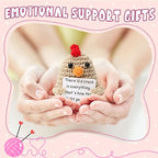 Funny Handmade Crochet Chick for Women Men, Positive Emotional Support Chick, Valentine's Day Gift, Birthday Basket Gift for Home Decorations