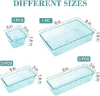 10 PCS Drawer Organizer Set, 4 Varied Size Bathroom and kitchen Drawer cabinet organizer Trays, Clear Storage Bins for Makeup, Jewelry, Utensils and Gadgets