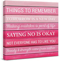 Inspirational Pink Wall Art Decor, Preppy Motivational Room Sign, Pink Positive Canvas Posters Art Work for Home Office Bedroom Living Room Kitchen Bathroom (8 X 8 Inches, Framed)