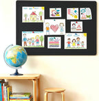 Cork Board Alternative, Decorative Foldable Felt Bulletin Board 24 * 16 Inches, Alternative Photo Board Self-Adhesive Vision Board, Decorative Pin Board (Rectangle Black)
