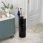 Hacaroa Metal Round Umbrella Stand Rack, Free Standing Umbrella Holder Bin, Canes Walking Sticks Holder for Entryway, Home, Office, Black