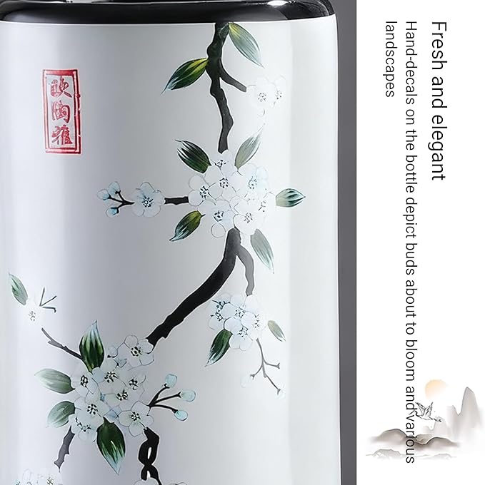 Ceramic Umbrella Stand, Vintage Ceramic Umbrella Stand, Umbrella Holder for Entryway, Multi-Functional Painted Porcelain, for Home Office Entrance Indoor(D)