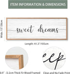 Sweet Dreams Wall Decor Above Bed 41.3''×15'' Large Farmhouse Wall Decor for Bedroom Guest Room Decor Framed Wood Wall Art Rustic Master Bedroom Wall Decoration (brown frame)
