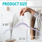 30 Pack Velvet Hangers - Non Slip Slim Hangers for Closet Organization, Space Saving Clothes Hangers with Notches for Dresses, Shirts(Purple)