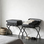 Luggage Rack Set of 2, Suitcase Stand, Luggage Racks for Guest Room, Hotel, Bedroom, Camping, Travel Suitcase Holder, Black Metal Frame, 27.5 x 14.2 x 20.7 Inches
