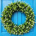 24'' Boxwood Wreath for Front Door, Porch, Window - Foldable Greenery Boxwood Wreaths for Farmhouse Wedding Indoor Outdoor Decor - Spring, Summer, Fall, All Seasons