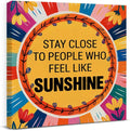 Inspirational Sunshine Wall Art Decor, Motivational Canvas Painting Pictures Artwork Posters Hippie Decor for Teens Room Bedroom, Natural Life Gifts for Women (8 X 8 Inches, Framed)