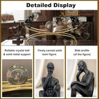 Thinker Statue & Sculpture, Modern Home Decor Statue, Gold Abstract Thinker Sculpture – Desktop Decorative Figurine for Living Room, Office, Shelf, Bedroom, Cabinets