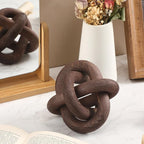 Yalikop 3 Link Wood Knot Decor Rustic Home Décor Accents Hand Carved Coffee Table Decoration, Boho Chain Link Decoration, Modern Shelf, Rustic Objects for Home Living Room Bedroom(Black Walnut)